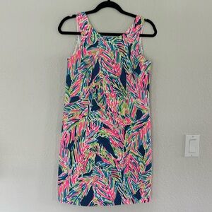 Lilly print dress with embellished back.